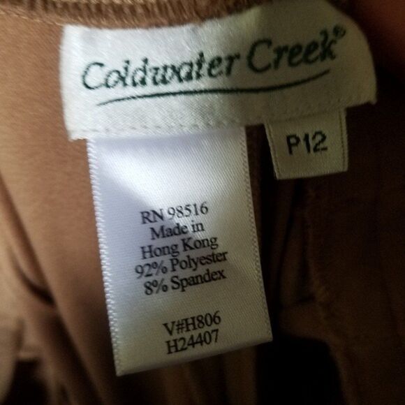 Coldwater Creek Tan Flat Front Dress Pants Size 12P - Picture 3 of 7